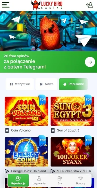 Adaptacyjna wersja kasyna Lucky Bird 