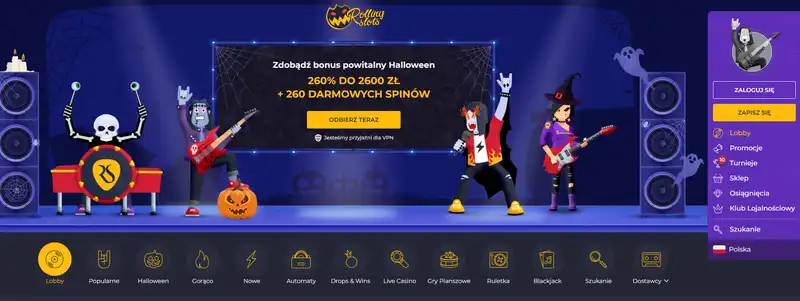 Official Mainpage of RollingSlots Casino