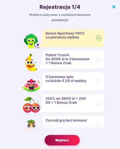 Strona rejestracja w kasyno Nomini