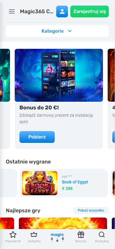 Magic365 aplikacja mobilna